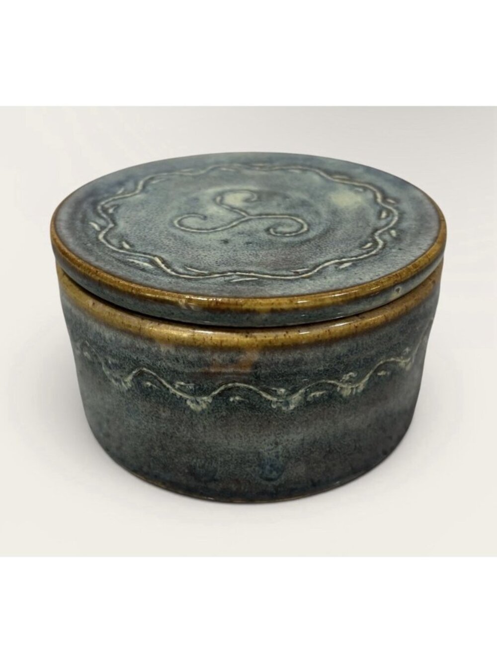 Handmade Pottery Blue Drip Glazed Butter Bell Kitchen Decor